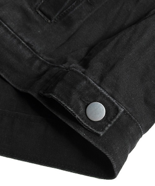 neos(ネオス)の「【neos】ユニセックス ダメージ加工 ヴィンテージウォッシュ チェック切替 ルーズ デニム ジャケット メンズ レディース(デニムジャケット・メンズ・ブラック/ブルー・MEDIUM/LARGE/X-LARGE)」の16枚目の写真