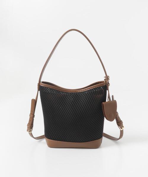 RODE SKO（ロデスコ）の「グラスホルダーセットメッシュ2WAYバッグ（ショルダーバッグ・レディース・グレー/ダークブラウン/ブラック・ONE）」の16枚目の写真