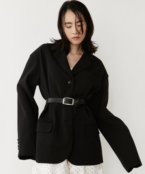 VION(ヴィオン)の「Oversized Tailored Jacket / オーバーサイズテーラードジャケット(テーラードジャケット・レディース・ブルーグレー/ブラック/チャコールグレー・S/M)」の2枚目の写真
