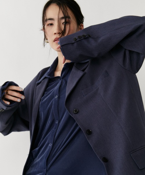 VION(ヴィオン)の「Oversized Tailored Jacket / オーバーサイズテーラードジャケット(テーラードジャケット・レディース・ブルーグレー/ブラック/チャコールグレー・S/M)」の5枚目の写真