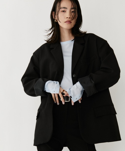 VION(ヴィオン)の「Oversized Tailored Jacket / オーバーサイズテーラードジャケット(テーラードジャケット・レディース・ブルーグレー/ブラック/チャコールグレー・S/M)」の11枚目の写真