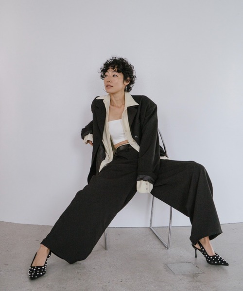 VION(ヴィオン)の「Oversized Tailored Jacket / オーバーサイズテーラードジャケット(テーラードジャケット・レディース・ブルーグレー/ブラック/チャコールグレー・S/M)」の20枚目の写真