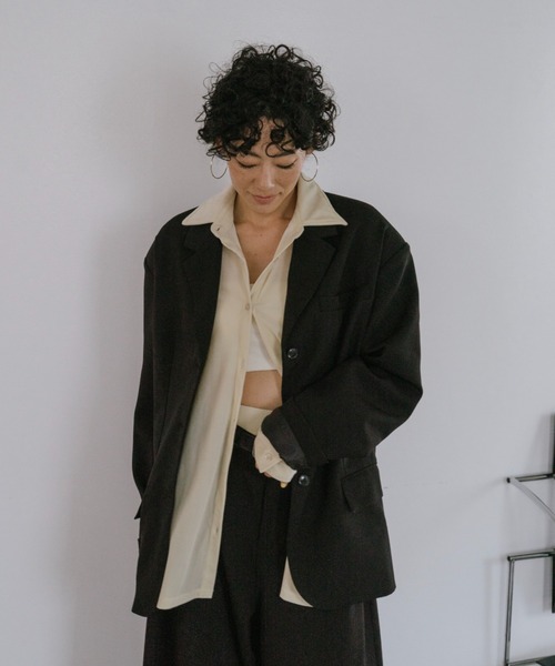 VION(ヴィオン)の「Oversized Tailored Jacket / オーバーサイズテーラードジャケット(テーラードジャケット・レディース・ブルーグレー/ブラック/チャコールグレー・S/M)」の18枚目の写真