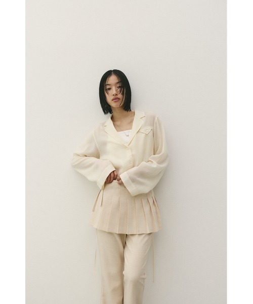 STYLEMIXER(スタイルミキサー)の「テーラーカラーオープンシャツ(シャツ/ブラウス・レディース・オレンジ/アイボリー/サックスブルー/ライトブラウン・FREE)」の5枚目の写真