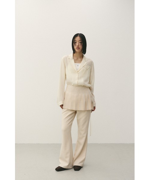 STYLEMIXER(スタイルミキサー)の「テーラーカラーオープンシャツ(シャツ/ブラウス・レディース・オレンジ/アイボリー/サックスブルー/ライトブラウン・FREE)」の6枚目の写真