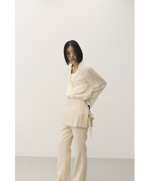 STYLEMIXER(スタイルミキサー)の「テーラーカラーオープンシャツ(シャツ/ブラウス・レディース・オレンジ/アイボリー/サックスブルー/ライトブラウン・FREE)」の7枚目の写真