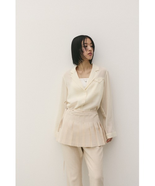 STYLEMIXER(スタイルミキサー)の「テーラーカラーオープンシャツ(シャツ/ブラウス・レディース・オレンジ/アイボリー/サックスブルー/ライトブラウン・FREE)」の8枚目の写真