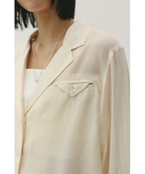 STYLEMIXER(スタイルミキサー)の「テーラーカラーオープンシャツ(シャツ/ブラウス・レディース・オレンジ/アイボリー/サックスブルー/ライトブラウン・FREE)」の11枚目の写真