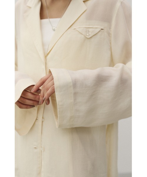 STYLEMIXER(スタイルミキサー)の「テーラーカラーオープンシャツ(シャツ/ブラウス・レディース・オレンジ/アイボリー/サックスブルー/ライトブラウン・FREE)」の13枚目の写真