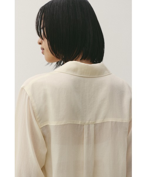 STYLEMIXER(スタイルミキサー)の「テーラーカラーオープンシャツ(シャツ/ブラウス・レディース・オレンジ/アイボリー/サックスブルー/ライトブラウン・FREE)」の14枚目の写真