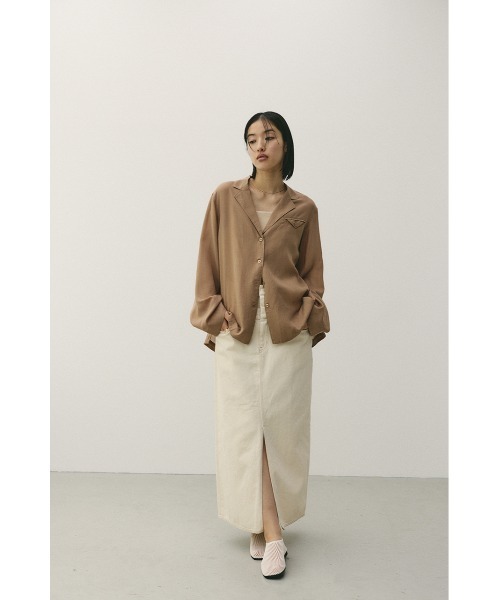 STYLEMIXER(スタイルミキサー)の「テーラーカラーオープンシャツ(シャツ/ブラウス・レディース・オレンジ/アイボリー/サックスブルー/ライトブラウン・FREE)」の16枚目の写真