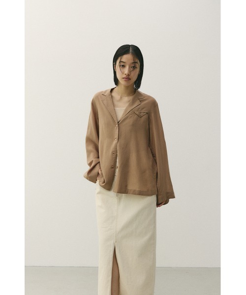 STYLEMIXER(スタイルミキサー)の「テーラーカラーオープンシャツ(シャツ/ブラウス・レディース・オレンジ/アイボリー/サックスブルー/ライトブラウン・FREE)」の17枚目の写真