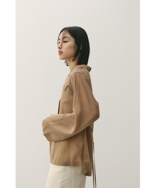 STYLEMIXER(スタイルミキサー)の「テーラーカラーオープンシャツ(シャツ/ブラウス・レディース・オレンジ/アイボリー/サックスブルー/ライトブラウン・FREE)」の18枚目の写真