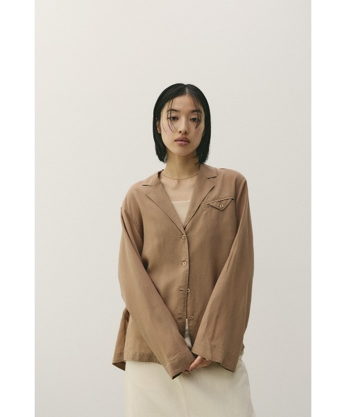 STYLEMIXER(スタイルミキサー)の「テーラーカラーオープンシャツ(シャツ/ブラウス・レディース・オレンジ/アイボリー/サックスブルー/ライトブラウン・FREE)」の19枚目の写真