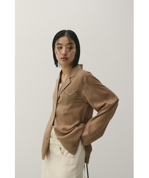 STYLEMIXER(スタイルミキサー)の「テーラーカラーオープンシャツ(シャツ/ブラウス・レディース・オレンジ/アイボリー/サックスブルー/ライトブラウン・FREE)」の21枚目の写真