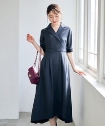 12Twelve Agenda（トゥエルブ　アジェンダ）の「テーラード衿カフス配色フレアワンピース（ワンピース）」