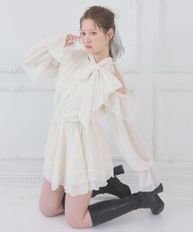 MAJESTIC LEGON | アメスリフリルリボンミニワンピース(ワンピース)