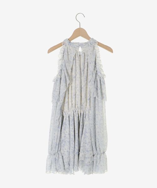 MAJESTIC LEGON（マジェスティックレゴン）の「アメスリフリルリボンミニワンピース（ワンピース・レディース・アイボリー/ブルー系その他2/ホワイト系その他2/グレー・MEDIUM）」の6枚目の写真