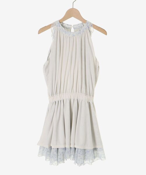 MAJESTIC LEGON（マジェスティックレゴン）の「アメスリフリルリボンミニワンピース（ワンピース・レディース・アイボリー/ブルー系その他2/ホワイト系その他2/グレー・MEDIUM）」の11枚目の写真