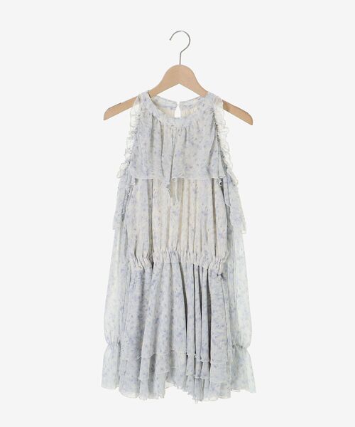 MAJESTIC LEGON（マジェスティックレゴン）の「アメスリフリルリボンミニワンピース（ワンピース・レディース・アイボリー/ブルー系その他2/ホワイト系その他2/グレー・MEDIUM）」の12枚目の写真