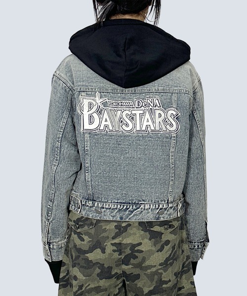 野球観戦コーデ】横浜DeNAベイスターズ BAYSTARS DENIM JACKET/デニム