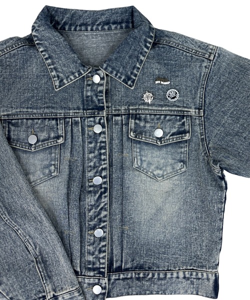 MATU:TA（マトゥータ）の「BAYSTARS DENIM JACKET / デニムジャケット ジージャン オーバーサイズ 秋アウター ミドル丈 ワッペン 刺繍ロゴ 野球観戦コーデ [横浜 DeNA BAYSTARS 公式ライセンス商品]（デニムジャケット・レディース・ブルー・FREE）」の3枚目の写真