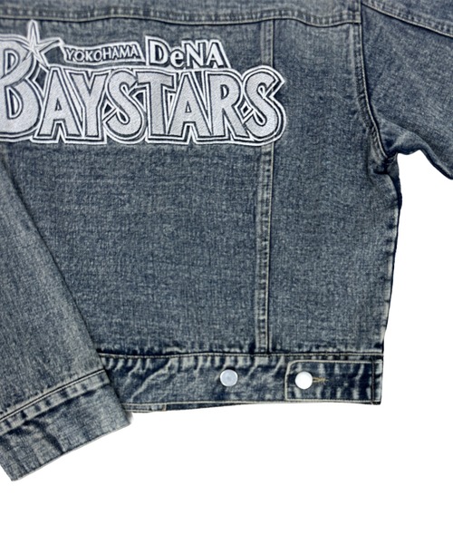 MATU:TA（マトゥータ）の「BAYSTARS DENIM JACKET / デニムジャケット ジージャン オーバーサイズ 秋アウター ミドル丈 ワッペン 刺繍ロゴ 野球観戦コーデ [横浜 DeNA BAYSTARS 公式ライセンス商品]（デニムジャケット・レディース・ブルー・FREE）」の6枚目の写真