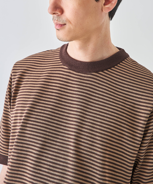 EDIFICE（エディフィス）の「Essential ニット Tシャツ（Tシャツ/カットソー・メンズ・その他4/ホワイト/ワインレッド/マルチ/ブラック・48/46）」の5枚目の写真