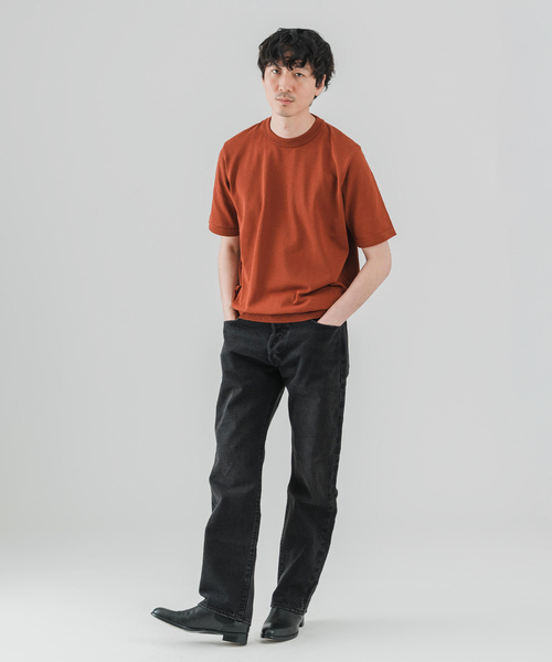 EDIFICE（エディフィス）の「Essential ニット Tシャツ（Tシャツ/カットソー・メンズ・その他4/ホワイト/ワインレッド/マルチ/ブラック・48/46）」の21枚目の写真