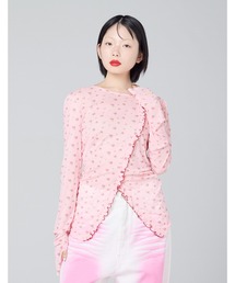 Little sunny bite（リトルサニーバイト）の「【8】【it】【Little Sunny Bite】floral tulle top（Tシャツ/カットソー）」