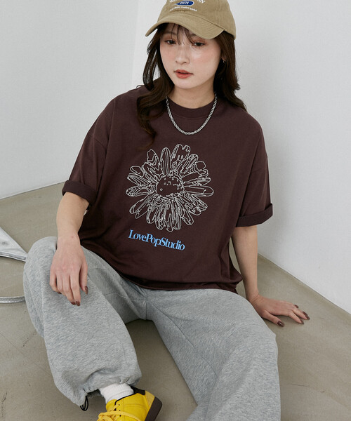 PUBLUX(パブリュクス)の「PUBLUX/パブリュクス <機能性素材>LOVE POP STUDIO フラワー エンブロイダリー Tシャツ 限定展開(Tシャツ/カットソー・メンズ・ブラック/ホワイト/ブラウン/ネイビー・LARGE/MEDIUM/SMALL)」の18枚目の写真