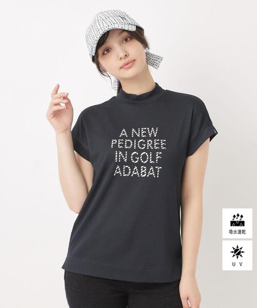 adabat(アダバット)の「【吸水速乾】UVメッセージロゴモックT(Tシャツ/カットソー・レディース・ライトブルー/ベビーピンク/ブラック/ネイビー・42/40/38/36)」の3枚目の写真