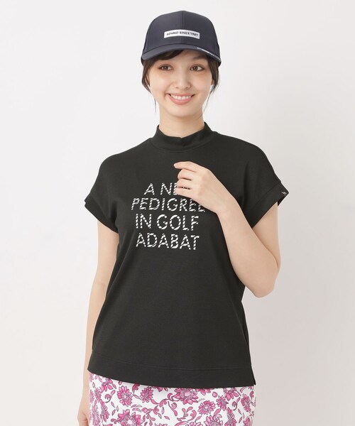 adabat(アダバット)の「【吸水速乾】UVメッセージロゴモックT(Tシャツ/カットソー・レディース・ライトブルー/ベビーピンク/ブラック/ネイビー・42/40/38/36)」の5枚目の写真