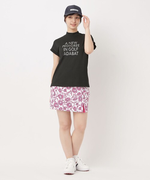 adabat(アダバット)の「【吸水速乾】UVメッセージロゴモックT(Tシャツ/カットソー・レディース・ライトブルー/ベビーピンク/ブラック/ネイビー・42/40/38/36)」の6枚目の写真