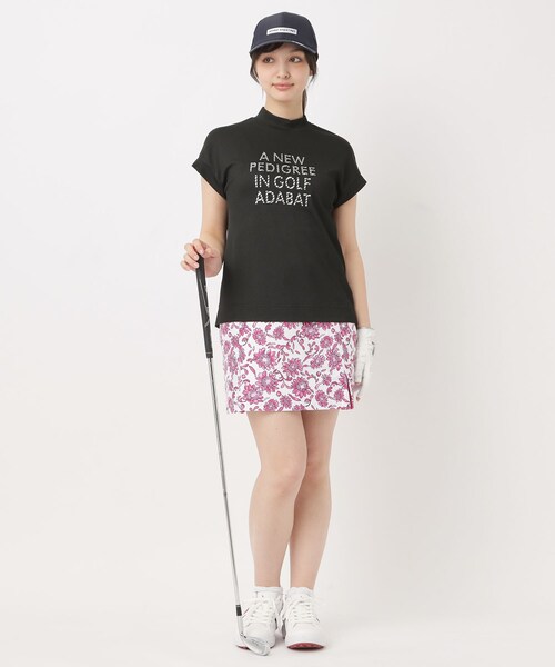 adabat(アダバット)の「【吸水速乾】UVメッセージロゴモックT(Tシャツ/カットソー・レディース・ライトブルー/ベビーピンク/ブラック/ネイビー・42/40/38/36)」の7枚目の写真
