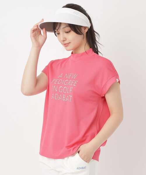 adabat(アダバット)の「【吸水速乾】UVメッセージロゴモックT(Tシャツ/カットソー・レディース・ライトブルー/ベビーピンク/ブラック/ネイビー・42/40/38/36)」の12枚目の写真