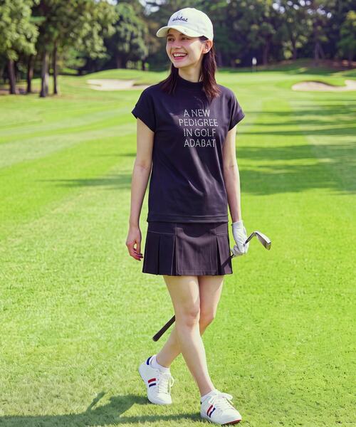 adabat(アダバット)の「【吸水速乾】UVメッセージロゴモックT(Tシャツ/カットソー・レディース・ライトブルー/ベビーピンク/ブラック/ネイビー・42/40/38/36)」の17枚目の写真