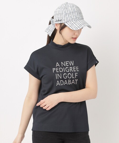 adabat(アダバット)の「【吸水速乾】UVメッセージロゴモックT(Tシャツ/カットソー・レディース・ライトブルー/ベビーピンク/ブラック/ネイビー・42/40/38/36)」の18枚目の写真