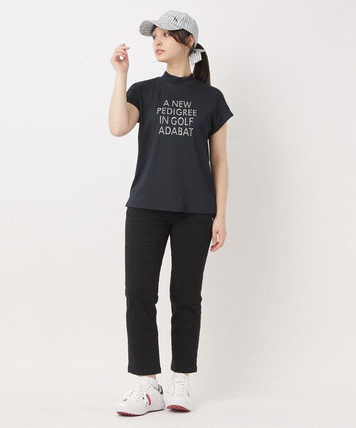 adabat(アダバット)の「【吸水速乾】UVメッセージロゴモックT(Tシャツ/カットソー・レディース・ライトブルー/ベビーピンク/ブラック/ネイビー・42/40/38/36)」の19枚目の写真