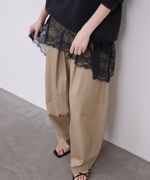 WEB限定/追加6》レースコンビカットソー（Tシャツ/カットソー）｜SLOBE