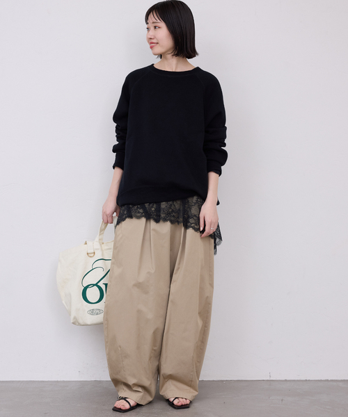 WEB限定/追加6》レースコンビカットソー（Tシャツ/カットソー）｜SLOBE