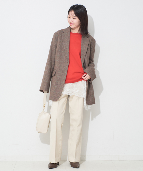 SLOBE IENA(スローブイエナ)の「《WEB限定/追加6》レースコンビカットソー(Tシャツ/カットソー・レディース・ブラック/ホワイト・FREE)」の21枚目の写真
