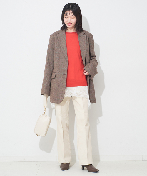 SLOBE IENA(スローブイエナ)の「《WEB限定/追加6》レースコンビカットソー(Tシャツ/カットソー・レディース・ブラック/ホワイト・FREE)」の20枚目の写真