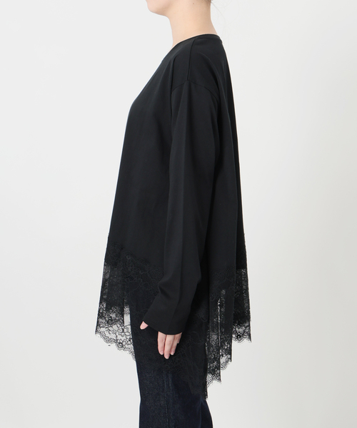 SLOBE IENA(スローブイエナ)の「《WEB限定/追加6》レースコンビカットソー(Tシャツ/カットソー・レディース・ブラック/ホワイト・FREE)」の20枚目の写真