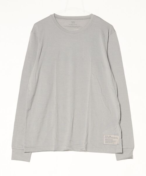 TAION（タイオン）の「【TAION】MERINO WOOL UNDER WEAR T-SH(LONG)（Tシャツ/カットソー・メンズ・グレー/ブラック・LARGE/MEDIUM/X-LARGE）」の4枚目の写真