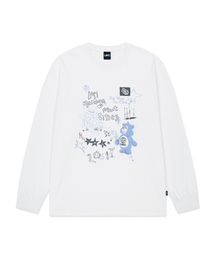 LMC( )��DOODLE BEAR COLLAGE LONG SLV TEE white(T�V���c/�J�b�g�\�[)