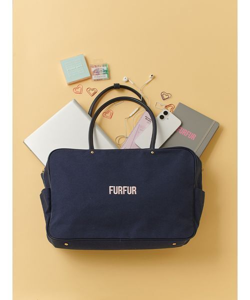 FURFUR（ファーファー）の「【限定カラー】BIGボストンバッグ（ボストンバッグ・レディース・ブラック/アイボリー/ピンク/ブラウン/ネイビー・F）」の4枚目の写真