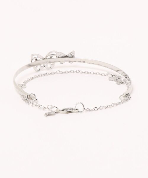 TONE SELECT GOODS（トーンセレクトグッズ）の「【float】バタフライ 2連 ハーフチェーン ブレスレット（バングル/リストバンド・レディース・シルバー・FREE）」の5枚目の写真