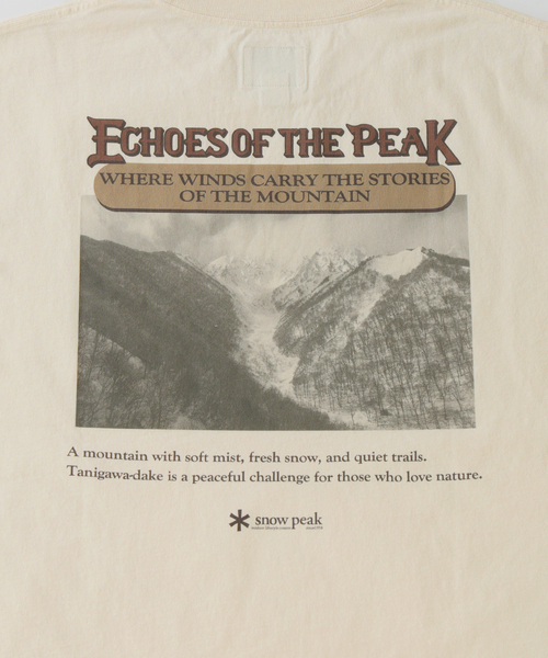 Snow Peak(スノーピーク)の「snow peak / スノーピーク 別注 谷川岳 プリント Tシャツ(Tシャツ/カットソー・メンズ・ブラック系その他/ストーン・X-LARGE/LARGE/MEDIUM)」の8枚目の写真
