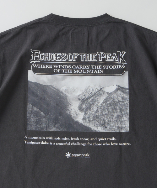Snow Peak(スノーピーク)の「snow peak / スノーピーク 別注 谷川岳 プリント Tシャツ(Tシャツ/カットソー・メンズ・ブラック系その他/ストーン・X-LARGE/LARGE/MEDIUM)」の5枚目の写真
